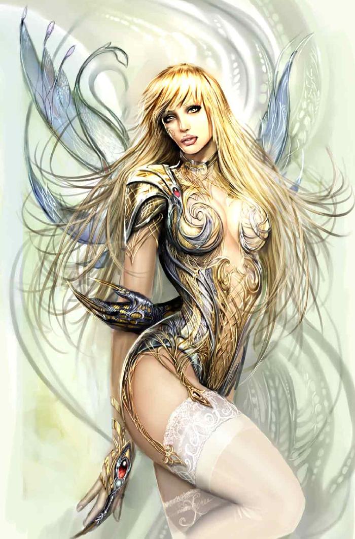 tagme, angel, blonde hair, fantasy, wings