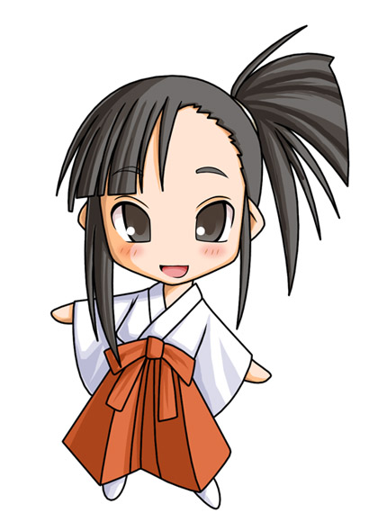 kasuga yukihito, sakurazaki setsuna, mahou sensei negima!, 00s, asymmetrical bangs, chibi, japanese clothes, kimono, side ponytail, solo