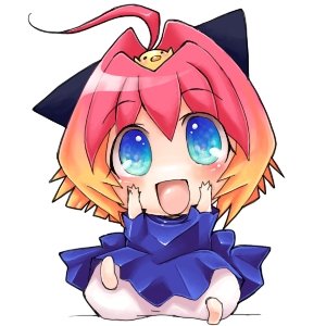 mosho, potemayo (character), potemayo, lowres, 00s, ahoge, aqua eyes, chibi, short hair, solo