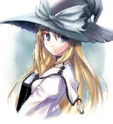 kirisame marisa, touhou, lowres, 1girl, blonde hair, female focus, hat, ribbon, solo, upper body, white background