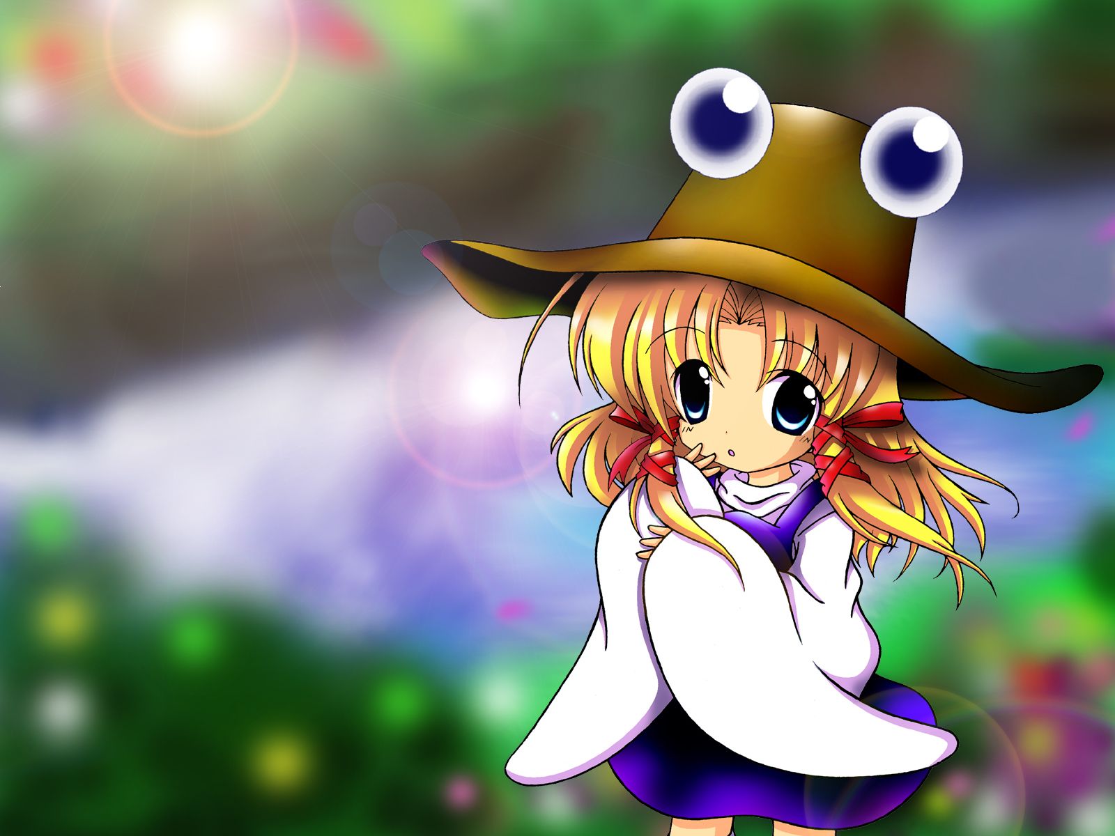 moriya suwako, touhou, highres, 1girl, female focus, hat, solo