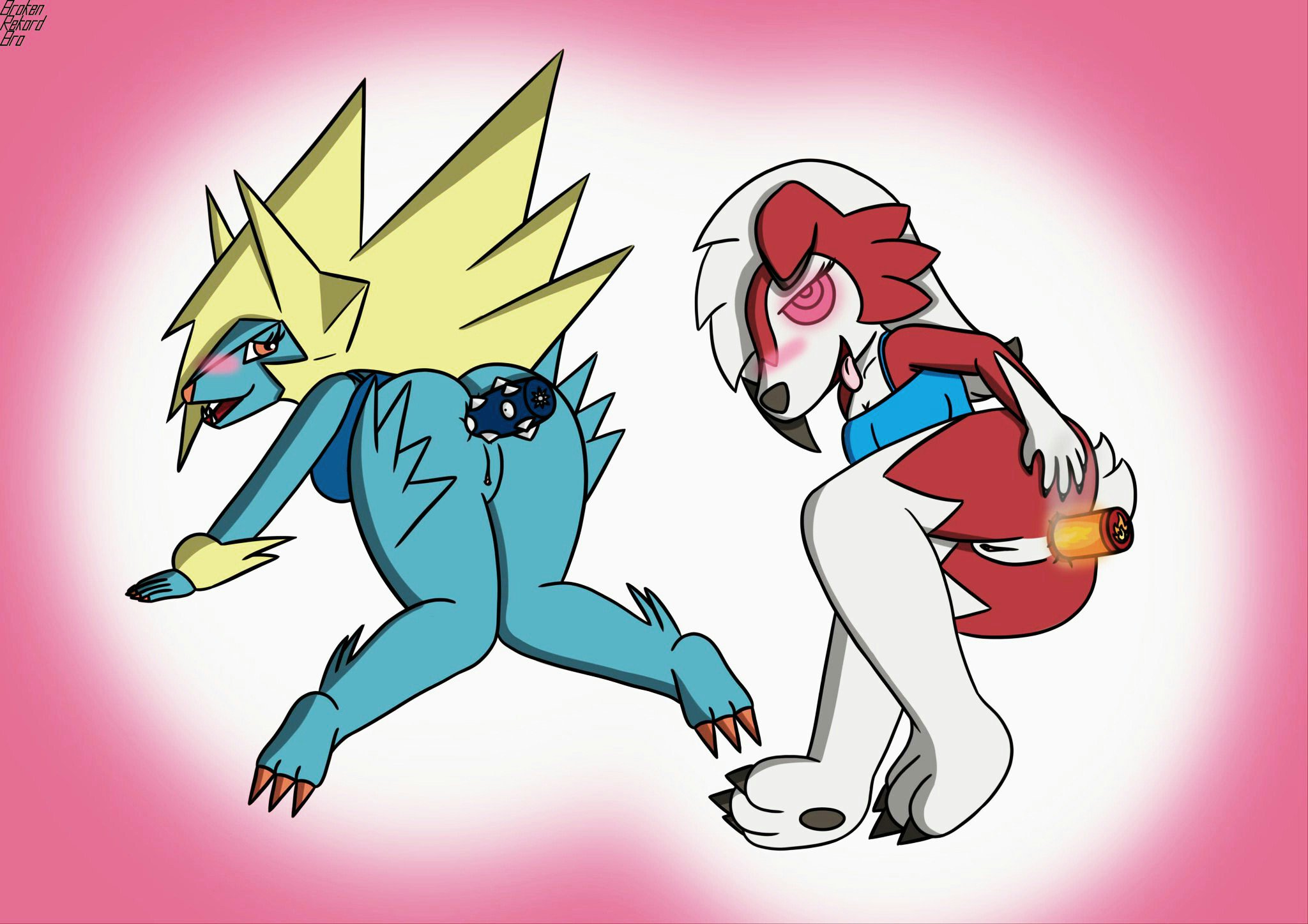Rule34 – If it exists, there is porn of it / lycanroc, manectric, mega manectric, midnight lycanroc, original character / 1390