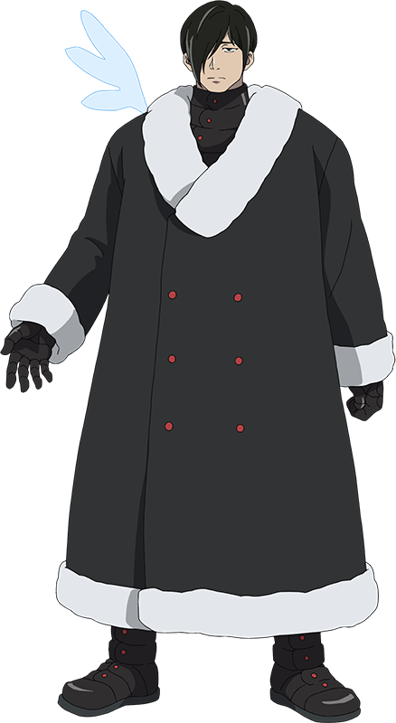 tanino miho, kang horyang, tower of god, official art, 1boy, anime coloring, black boots, black coat, black eyes, black hair, boots, clenched hand, closed mouth, coat, full body, fur-trimmed coat, fur trim, hair over one eye, long sleeves, looking at viewer, male focus, open hand, shoes, short hair, simple background, solo, standing, tachi-e, transparent background, wings