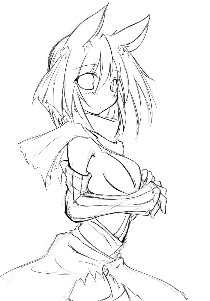 kaminagi (kaminagi-tei), assassin cross (ragnarok online), ragnarok online, animal ears, elbow gloves, gloves, greyscale, monochrome, thighhighs