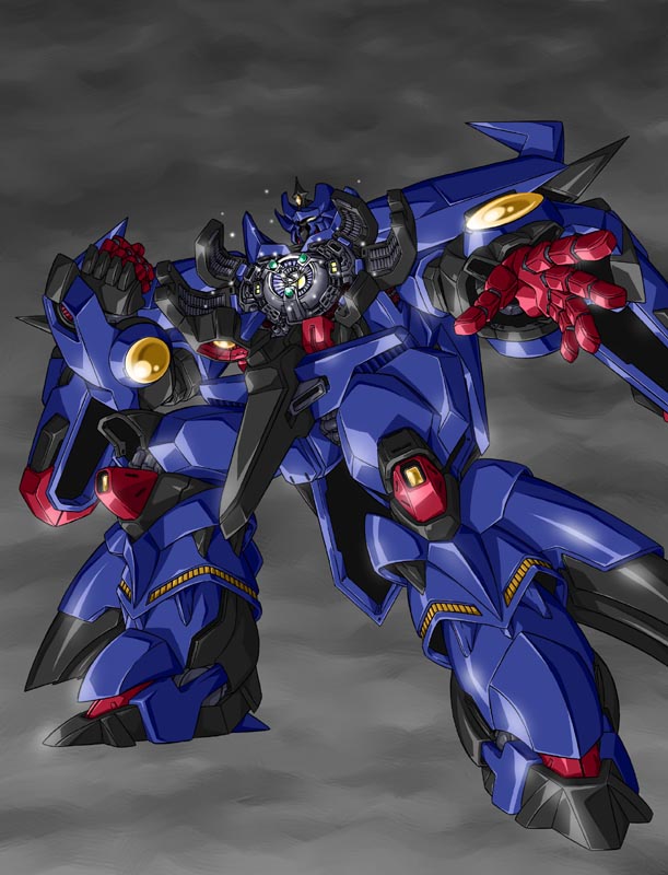 granzon, banpresto, super robot wars, super robot wars the lord of elemental, armor, helmet, machinery, mecha, no humans, robot, weapon