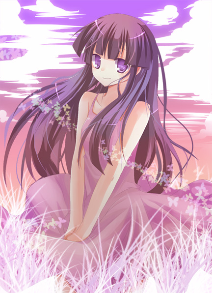 kokoro na, furude rika, higurashi no naku koro ni, bad id, bad pixiv id, 00s, blue eyes, blue hair