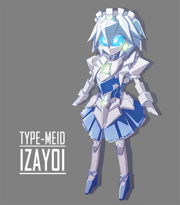 tooya, touya (the-moon), izayoi sakuya, touhou, silver hair, bad id, bad pixiv id, 1girl, braid, female focus, maid, mecha musume, mechanization, short hair, solo, twin braids