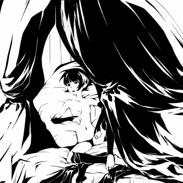 mosha, shihouin yoruichi, sui-feng, bleach, 00s, 2girls, barefoot, blunt bangs, breasts, detached sleeves, flat chest, gloves, greyscale, monochrome, multiple girls, nipples, nude, optical illusion, panties, short hair, sitting, small breasts, socks, thighhighs, topless female, underwear, underwear only, when you see it