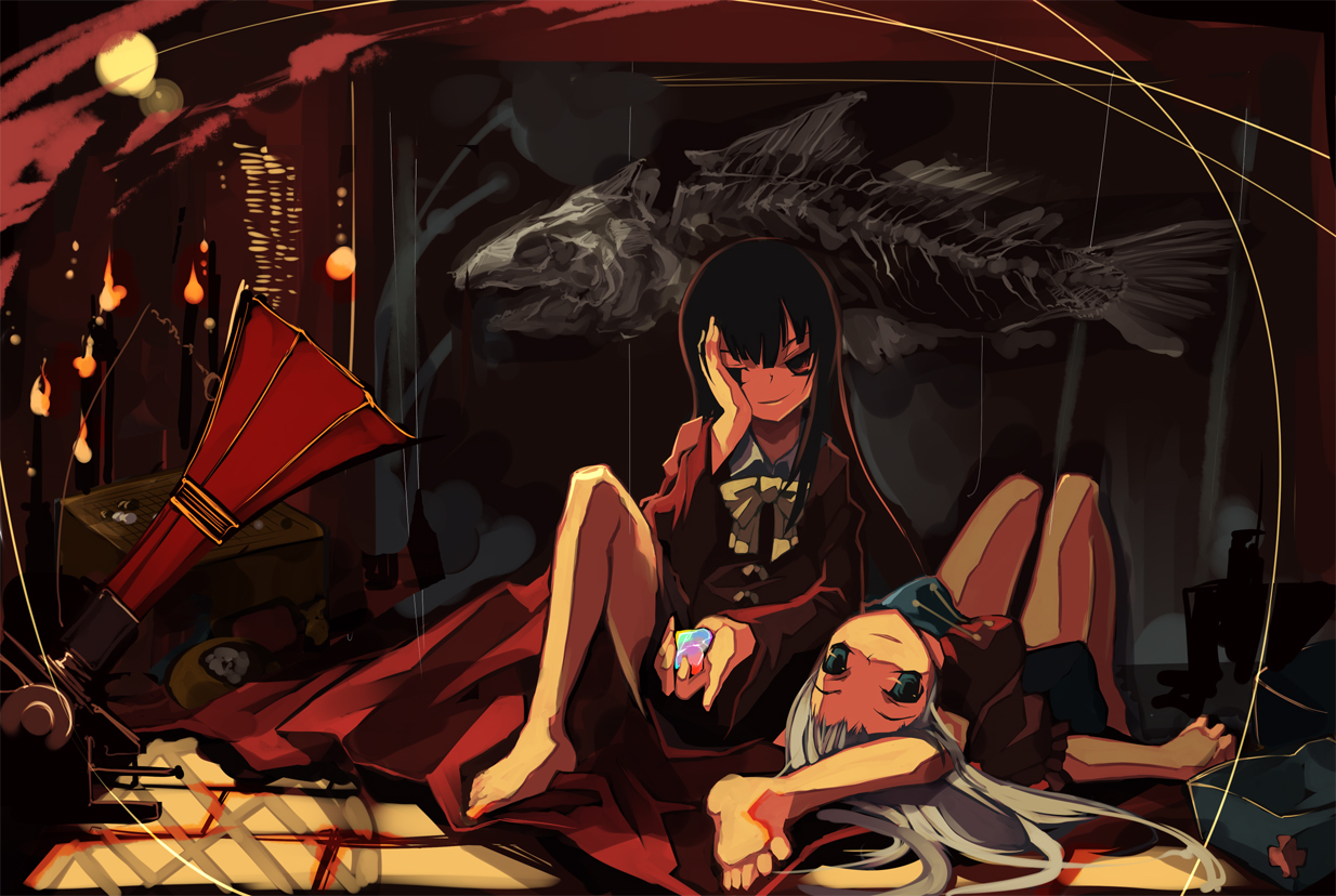 shimadoriru, houraisan kaguya, yagokoro eirin, touhou, 2girls, barefoot, feet, female focus, lying, multiple girls, smile