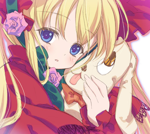 kunkun, shinku, rozen maiden, lowres, 00s, doll, dress, flower, hat, rose, solo