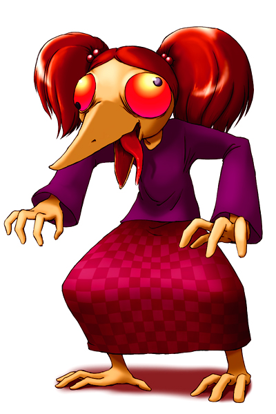 toriningen, yume nikki, 1girl, 6 9, crazy eyes, female focus, skirt, solo, twintails