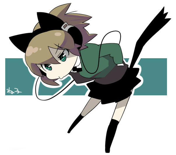 hayato (meromoni), original, tagme, animal ears, headphones, solo, tail