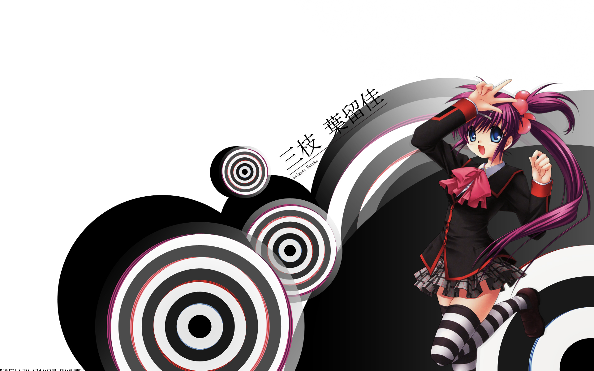 striped legwear, highres, blush, long hair, school uniform, serafuku, skirt, thighhighs