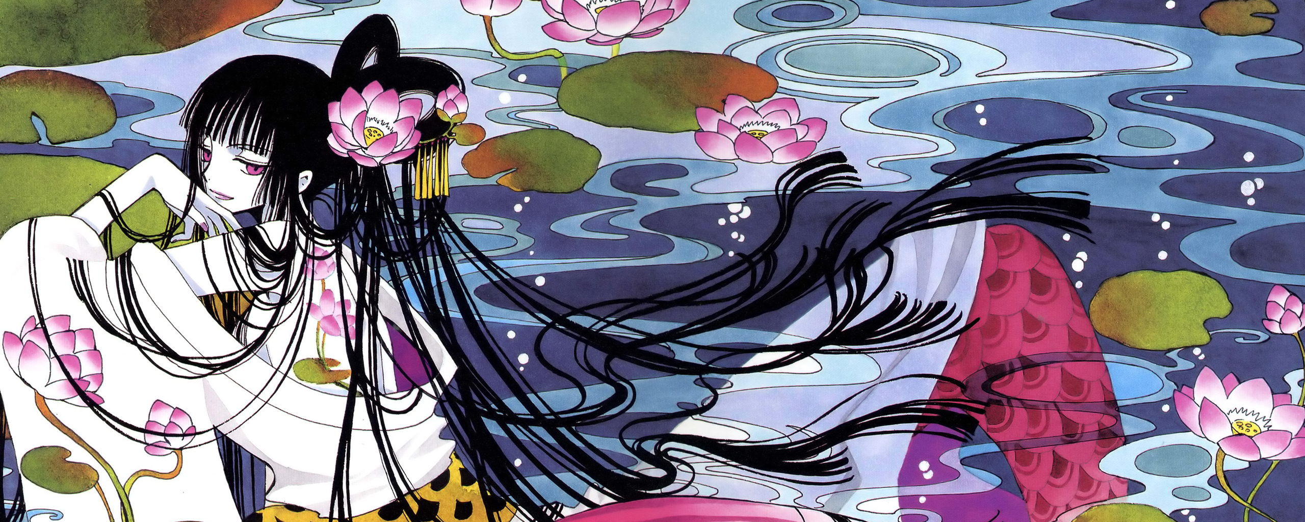 ichihara yuuko, xxxholic, highres, long image, tagme, wide image, 00s, 1girl, black hair, looking back, very long hair