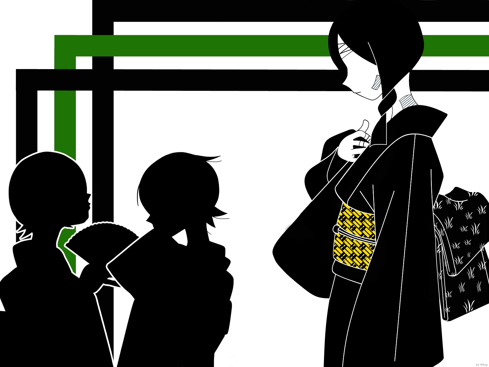fuura kafuka, hitou nami, kobushi abiru, sayonara zetsubou sensei, highres, tagme, 00s
