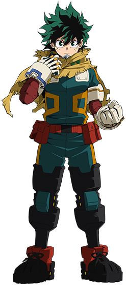 midoriya izuku, boku no hero academia, official art, 1boy, anime coloring, belt, belt pouch, bodysuit, buckle, cape, closed mouth, floating cape, freckles, full body, gloved handjob, gloves, green bodysuit, green eyes, green hair, hair between eyes, handjob, legs apart, looking at viewer, male focus, pouch, red belt, short hair, snap-fit buckle, solo, standing, staring, straight-on, transparent background, utility belt, white gloves, yellow cape