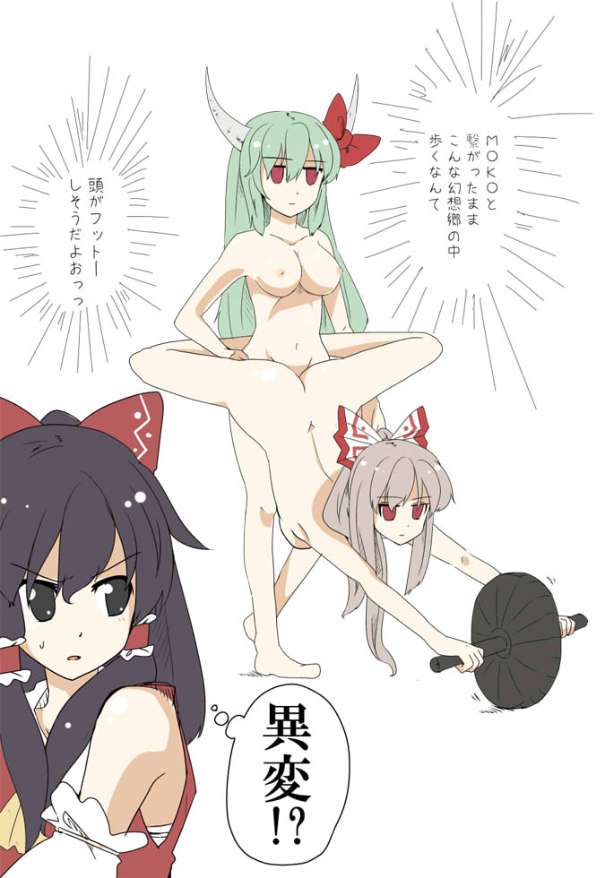 Rule34 – If it exists, there is porn of it / yoshinaga p, ex-keine, fujiwara no mokou, keine kamishirasawa, reimu hakurei / 4402