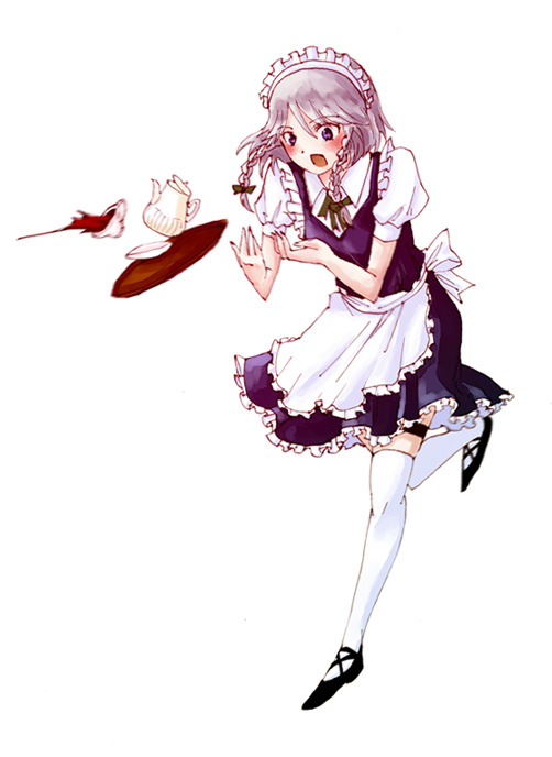shippori, shishou, izayoi sakuya, touhou, 1girl, female focus, solo, tea