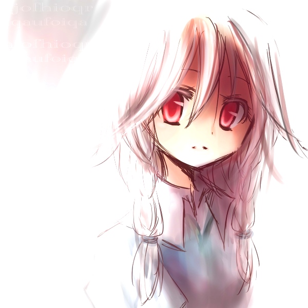 kohinata raichi, izayoi sakuya, touhou, silver hair, bad id, bad pixiv id, 1girl, braid, female focus, red eyes, ribbon, short hair, solo, twin braids