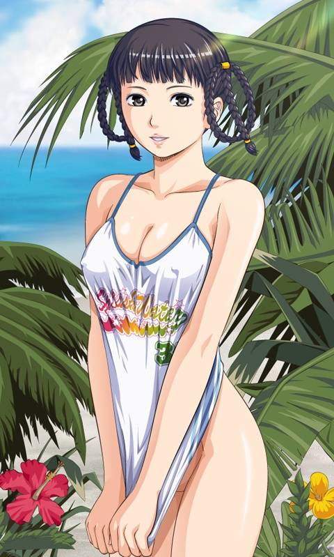 lei fang, dead or alive, tecmo, 1girl, bottomless, breasts, clothes pull, covering crotch, covering privates, female focus, large breasts, no panties, shirt pull, shirt tug, solo