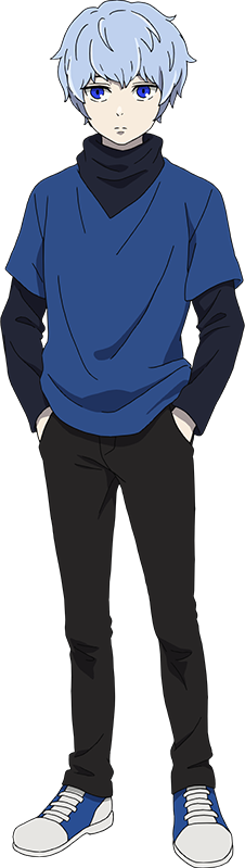 tanino miho, khun ran, tower of god, official art, 1boy, anime coloring, blue eyes, blue hair, blue shirt, blue shoes, bob cut, brown pants, closed mouth, collared shirt, full body, hands in pockets, layered sleeves, long sleeves, looking at viewer, male focus, pants, shirt, shoes, short hair, short over long sleeves, short sleeves, simple background, solo, standing, tachi-e, transparent background