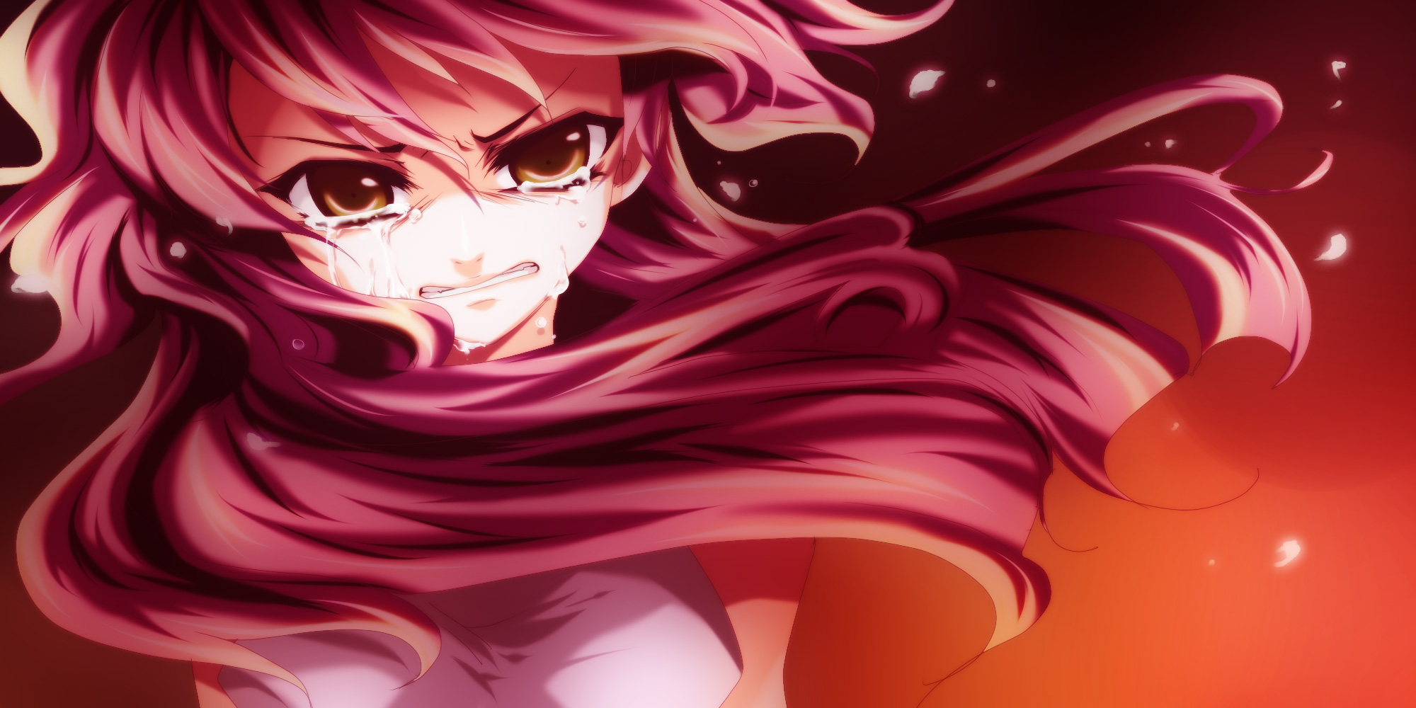 shinolion, takitsume shino, nena trinity, gundam, gundam 00, bad id, bad pixiv id, highres, 00s, 1girl, female focus, red hair, solo, tears, yellow eyes