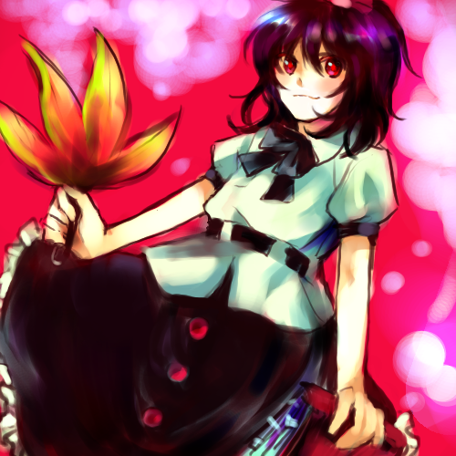not (artist), shameimaru aya, touhou, bad id, bad pixiv id, lowres, 1girl, blush, book, female focus, hat, looking at viewer, ribbon, smile, solo