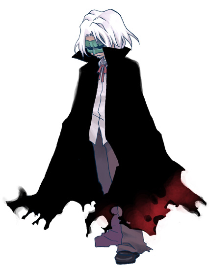 abyss (sound horizon), elysion, sound horizon, 1boy, cape, male focus, mask, solo, white hair