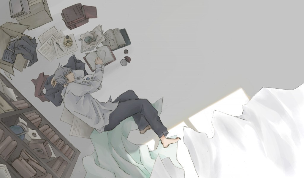 taoru (t kiji), wp3, aron, steven stone, nintendo, pokemon, pokemon rse, light, silver hair, 00s, 1boy, book, bookshelf, box, feet, floor, from above, gen 3 pokemon, globe, kokodora, lying, male focus, mechanical pencil, notebook, on side, open book, pencil, pokemon (creature), poketch, sleeping, watch, wristwatch, writing