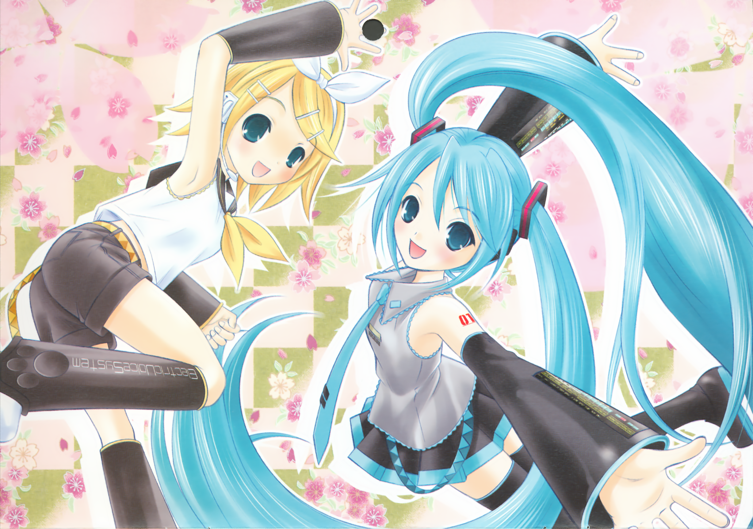 hatsune miku, kagamine rin, vocaloid, highres, tagme