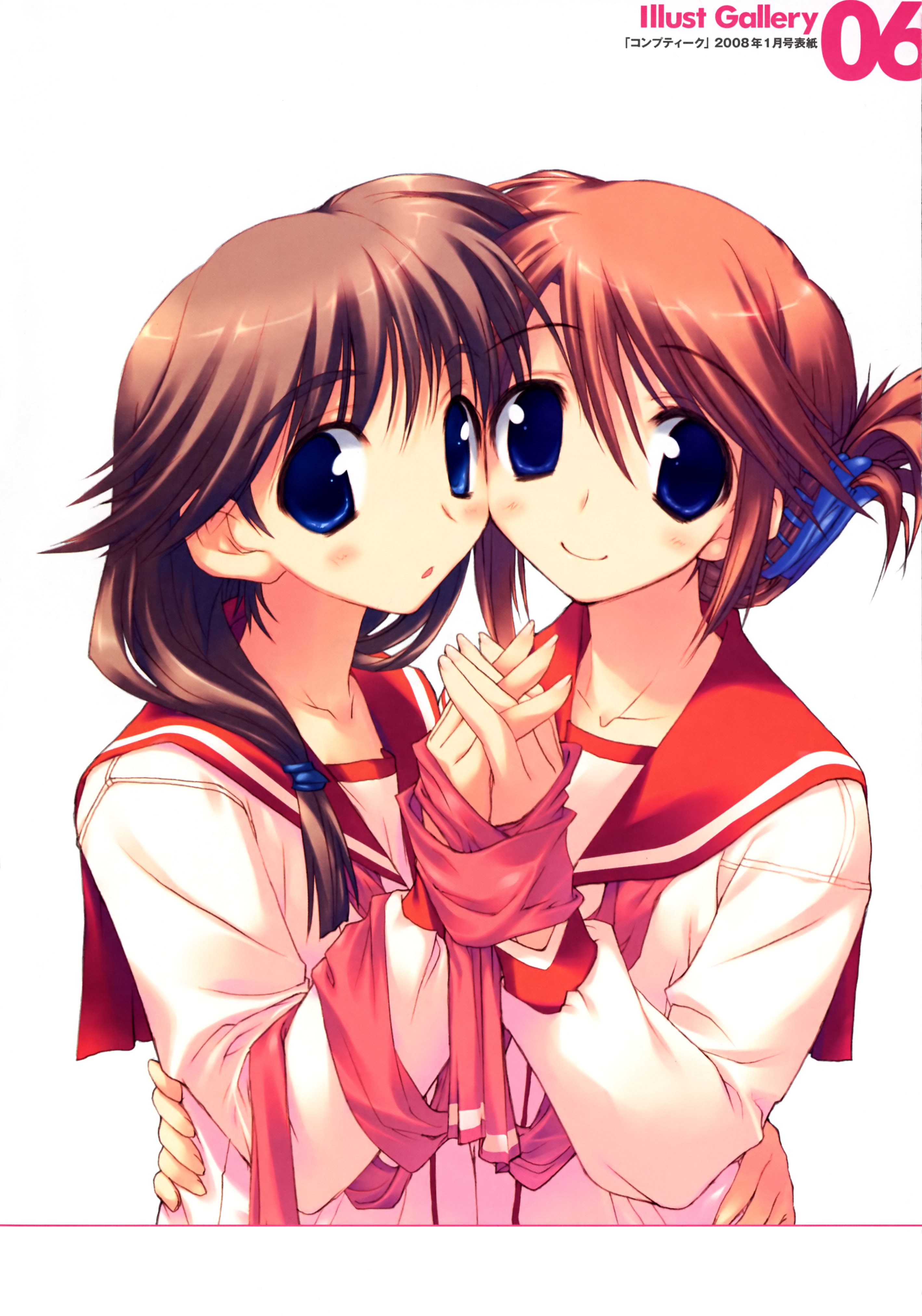 amazuyu tatsuki, komaki ikuno, komaki manaka, to heart (series), to heart 2, absurdres, highres, 00s, school uniform, serafuku