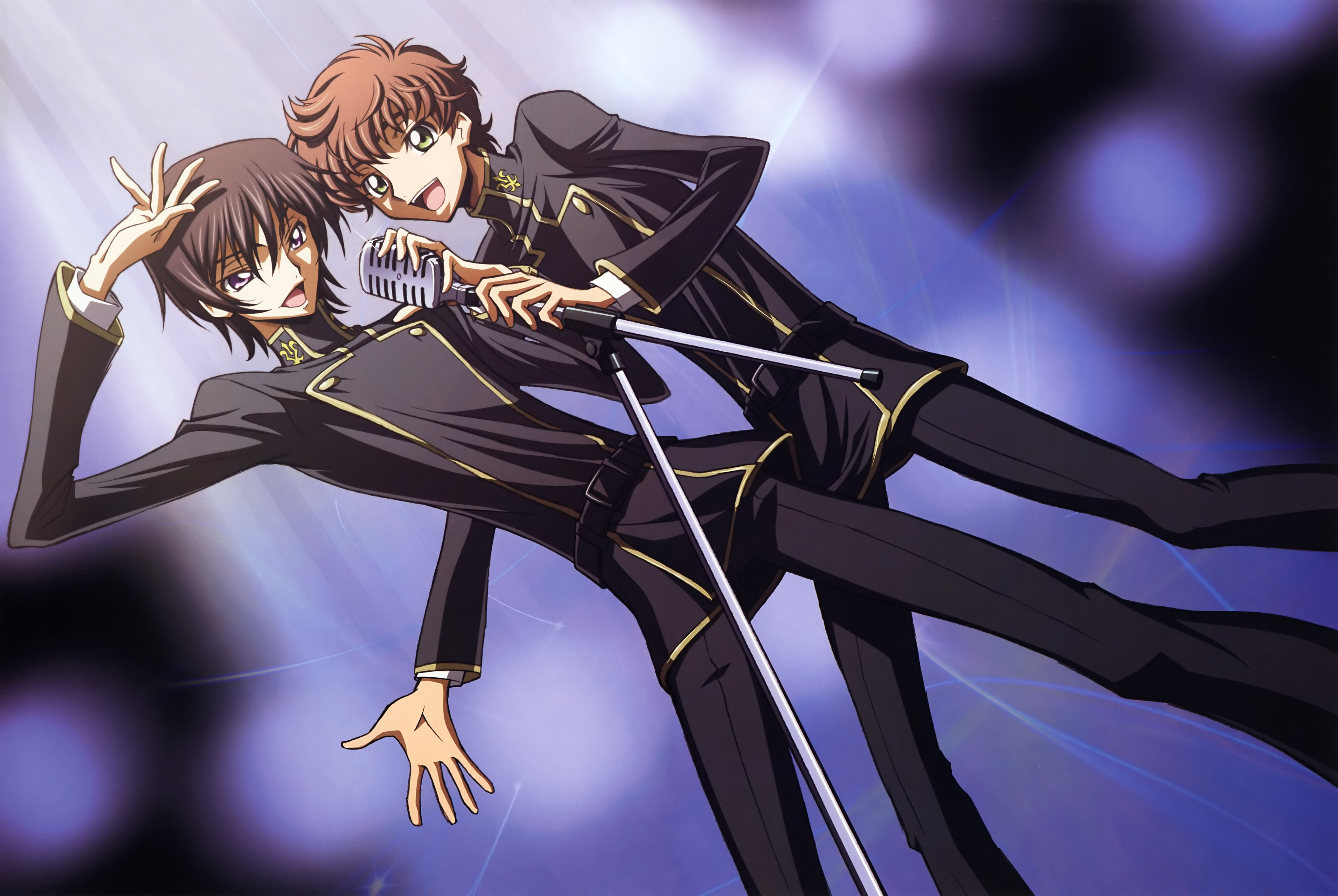 kururugi suzaku, lelouch vi britannia, code geass, absurdres, highres, 00s, 2boys, male focus, multiple boys