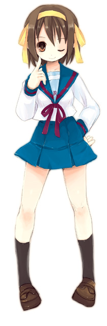 yakisake, suzumiya haruhi, suzumiya haruhi no yuuutsu, tagme, 00s, ribbon, school uniform, serafuku