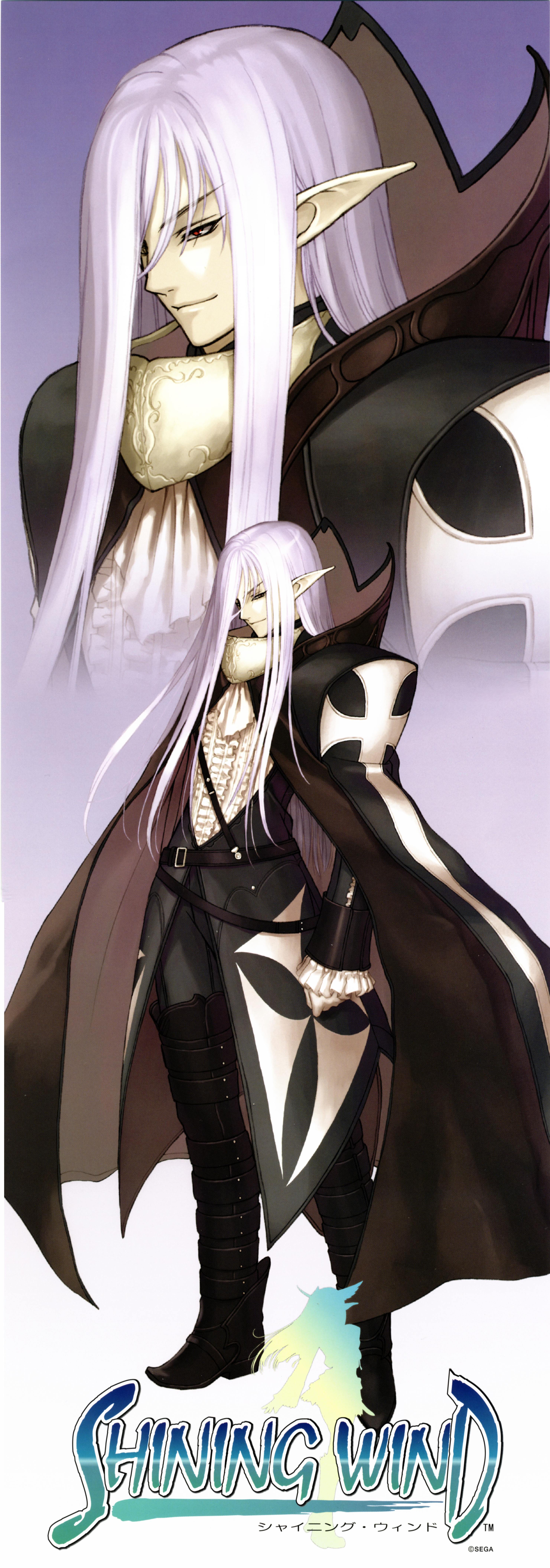 tony taka, killrain, sega, shining (series), shining wind, absurdres, highres, long image, tagme, tall image, color halftone, male focus