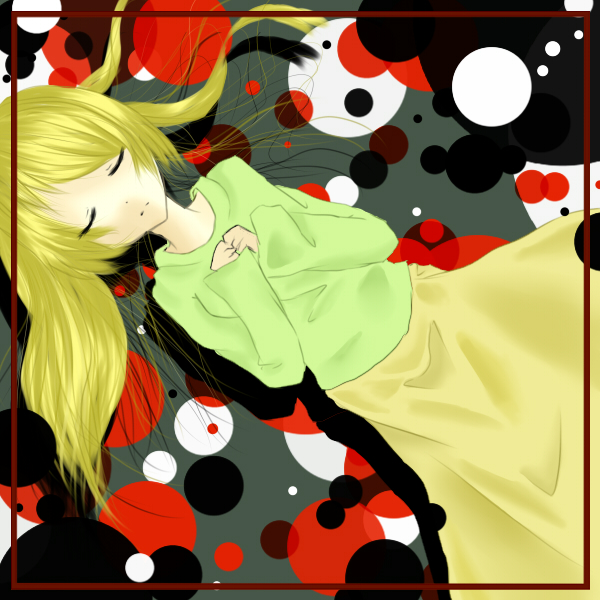 poniko, yume nikki, 1girl, closed eyes, female focus, green shirt, lying, ponyko, shirt, sleeping, solo