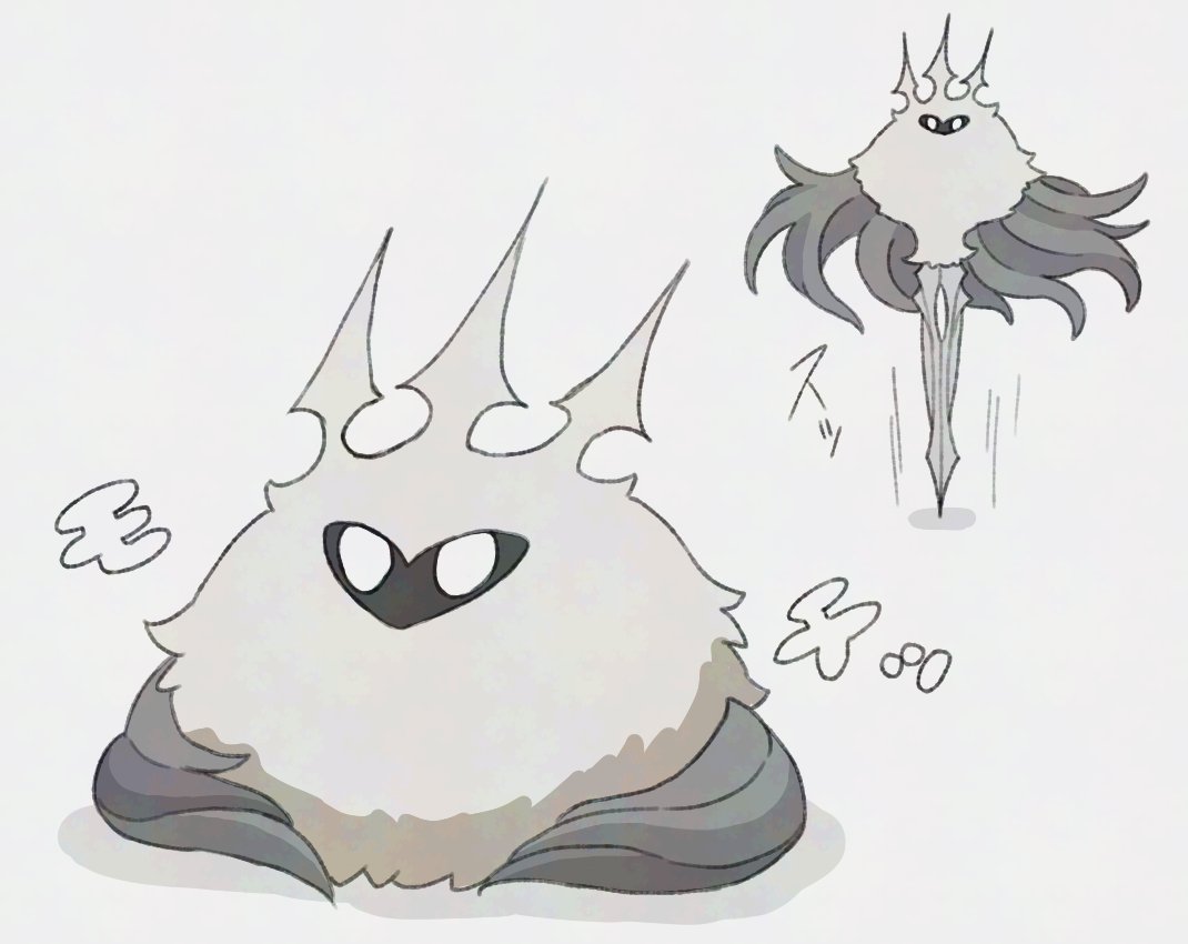 teo (teorekka), radiance (hollow knight), hollow knight, animal focus, bug, crown, feathers, fluffy, insect, moth, no humans, simple background, white background, white eyes