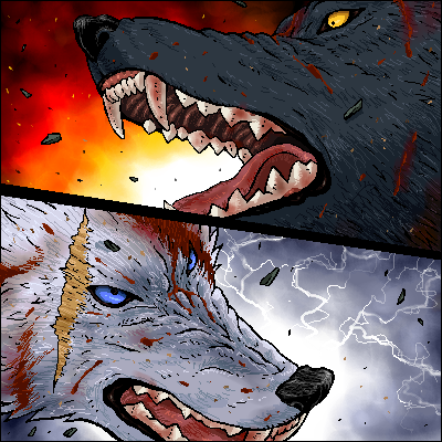 darcia, kiba, wolf's rain, lowres, 00s, blood, no humans, oekaki, wolf