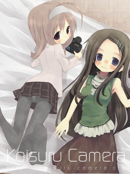 shiro (octet), shiro, original, 2girls, hairband, multiple girls, panties, panties under pantyhose, pantyhose, pantyshot, underwear, upskirt