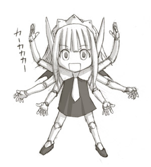 kasuga yukihito, chachazero, mahou sensei negima!, multiple hands, lowres, 00s, doll joints, joints, solo