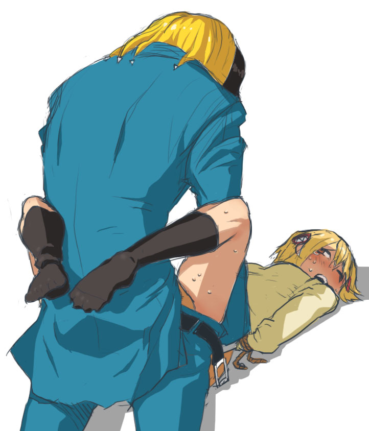 katsuragi yako, nougami neuro, majin tantei nougami neuro, 00s, 1boy, 1girl, bdsm, blonde hair, blush, bondage, bound, clothed sex, clothes lift, colored bangs, formal clothes, hetero, leg lock, rape, sex, sketch, skirt, skirt lift, socks, suit, vaginal
