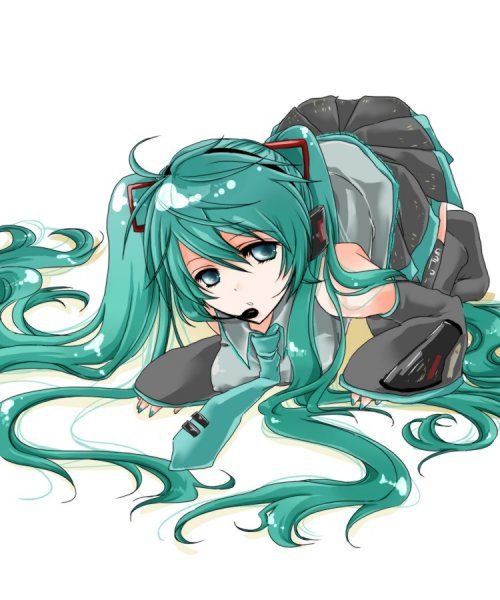 hatsune miku, vocaloid, tagme, blue eyes, blue hair, long hair, necktie, solo, thighhighs