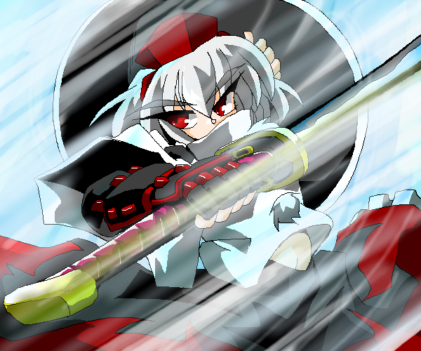 kieyza, kiezya, inubashiri momiji, touhou, 1girl, albino, female focus, long skirt, red eyes, skirt, solo, white hair