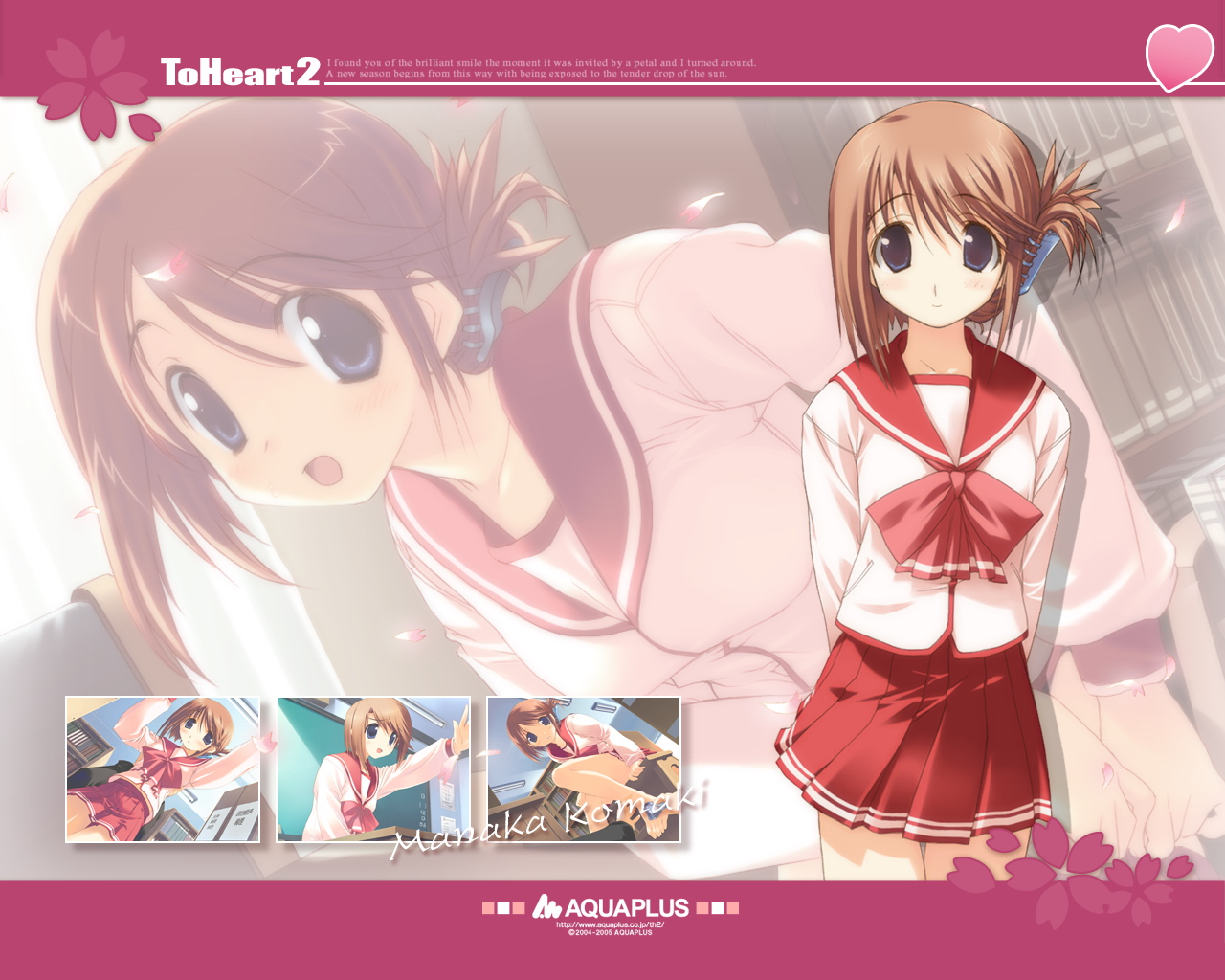 mitsumi misato, komaki manaka, aquaplus, to heart (series), to heart 2, 00s, school uniform, serafuku