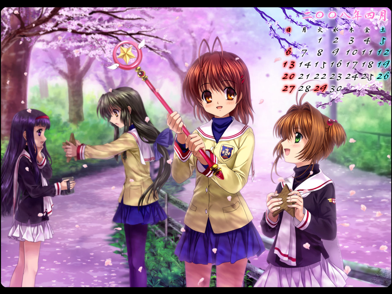 cardcaptor sakura, clannad, tagme, 00s, 1990s (style), crossover, retro artstyle