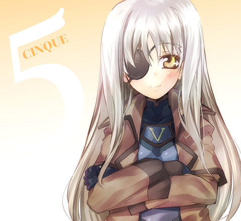 kawakami shuuichi, shu (artist), cinque (nanoha), numbers (nanoha), lyrical nanoha, mahou shoujo lyrical nanoha, mahou shoujo lyrical nanoha strikers, lowres, 00s, 1girl, eyepatch, female focus, solo