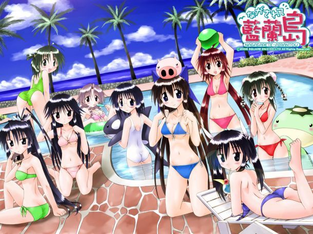 nagasarete airantou, 00s, everyone, loli, pool, swimsuit