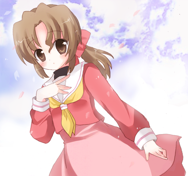 itsuka, maria (hayate no gotoku!), hayate no gotoku!, bad id, bad pixiv id, 00s, 1girl, brown eyes, brown hair, female focus, long hair, school uniform, serafuku, solo