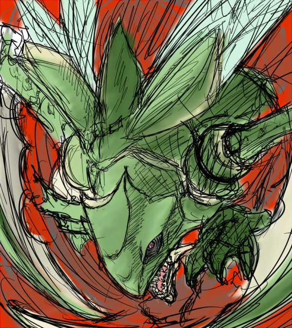 krahendrache, scyther, nintendo, pokemon, gen 1 pokemon, green theme, no humans, pokemon (creature), pokemon focus, solo, wings