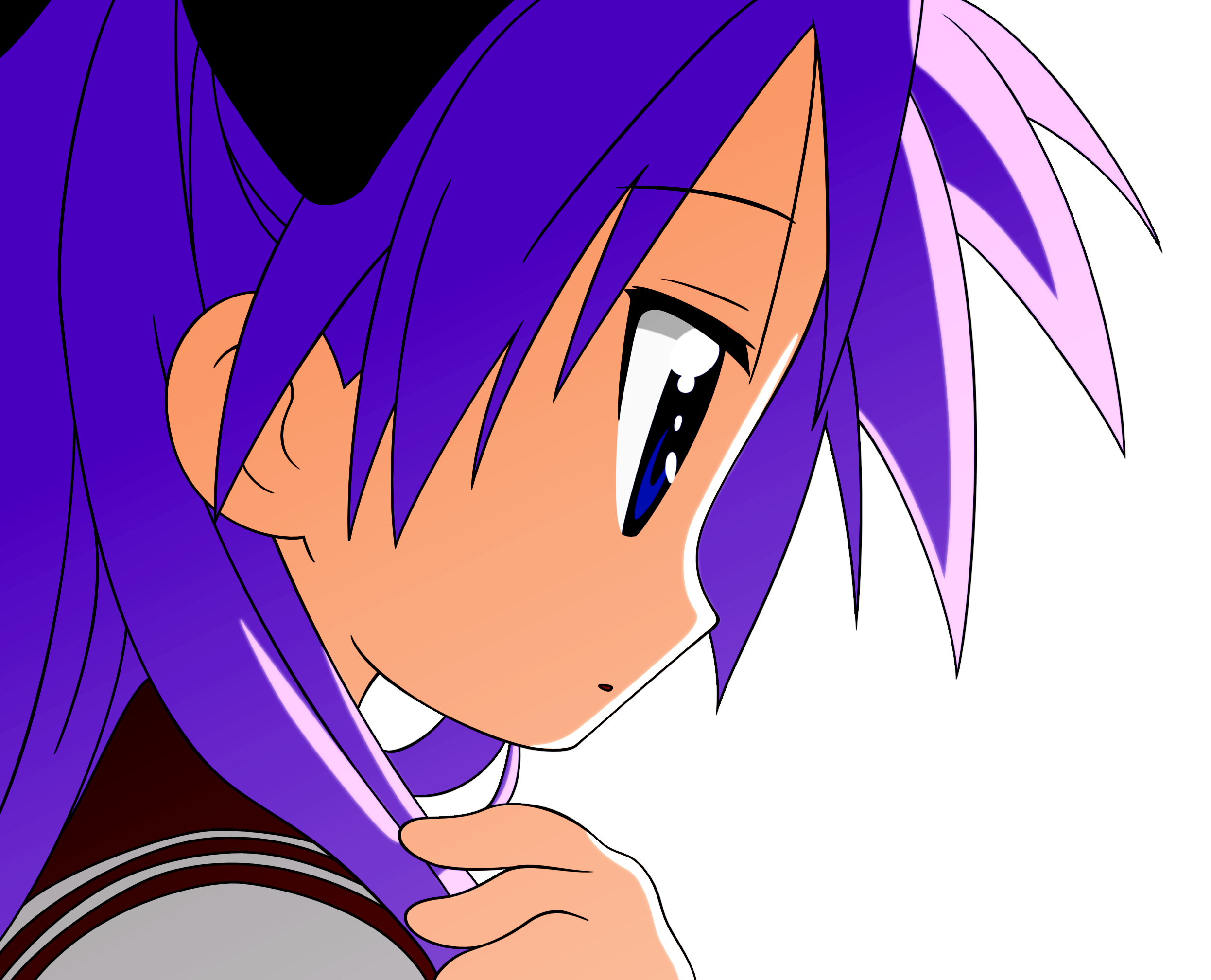 hiiragi kagami, lucky star, derivative work, highres, tagme, vector trace, 00s, transparent background