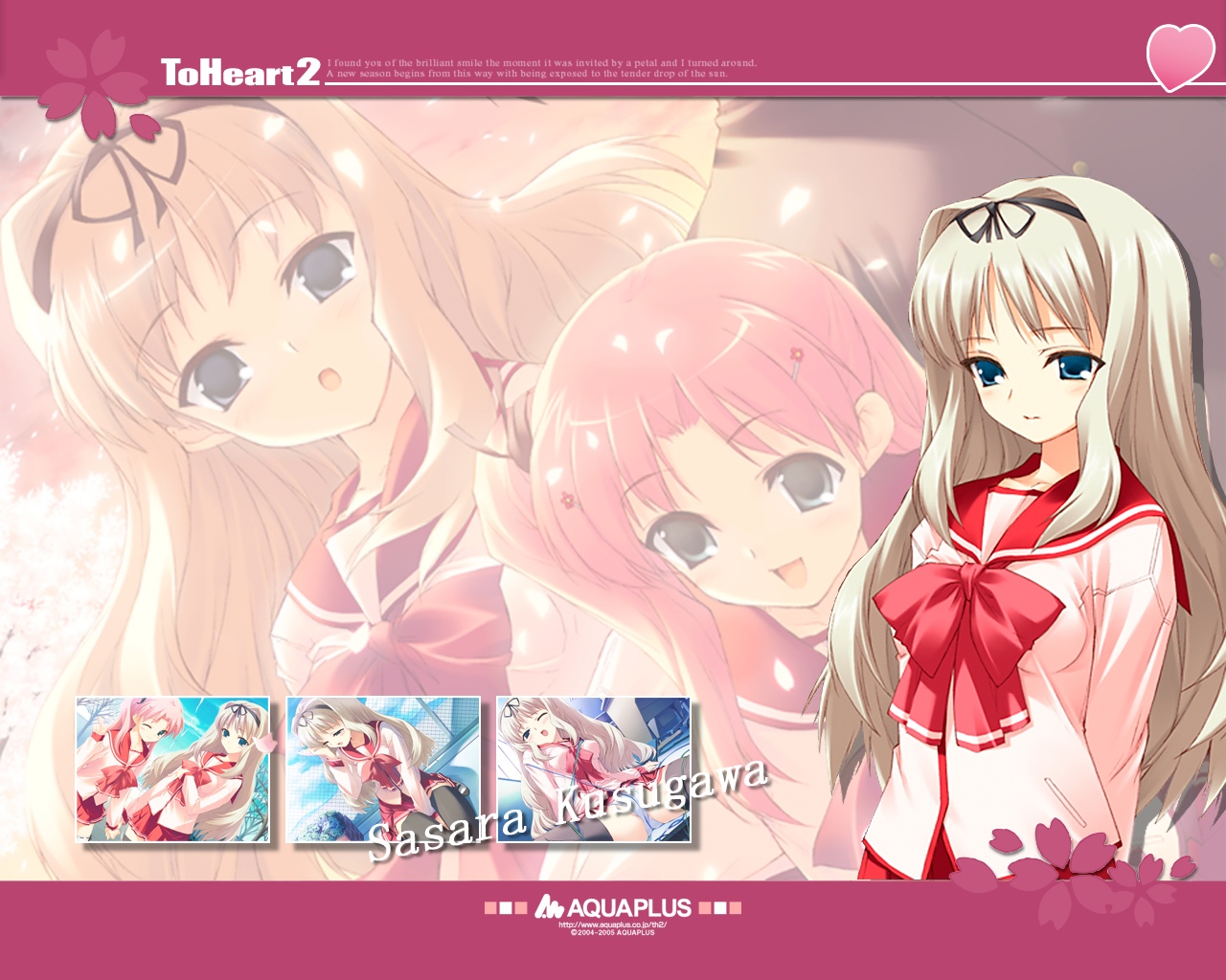 kusugawa sasara, to heart (series), to heart 2, 00s, blonde hair, long hair, school uniform, serafuku